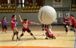 Séance de découverte de Kin-Ball lors d'entrainements ouvert au public